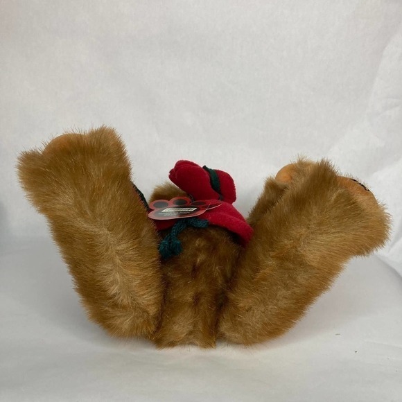 VINTAGE 2000 Russ T McBear 18" Jointed Plush Bear Vest Hat Mittens Trade Secret - Picture 11 of 15